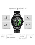 WATCHVERSE Men's Car Wheel Watch with Spinning Car Rim Hub Design|| Analog Stainless Steel || Quartz Movement