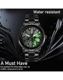 WATCHVERSE Men's Car Wheel Watch with Spinning Car Rim Hub Design|| Analog Stainless Steel || Quartz Movement