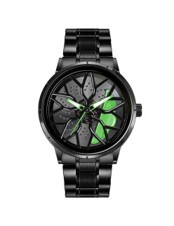 WATCHVERSE Men's Car Wheel Watch with Spinning Car Rim Hub Design|| Analog Stainless Steel || Quartz Movement