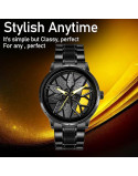 WATCHVERSE Men's Car Wheel Watch with Spinning Car Rim Hub Design|| Analog Stainless Steel || Quartz Movement