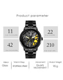 WATCHVERSE Men's Car Wheel Watch with Spinning Car Rim Hub Design|| Analog Stainless Steel || Quartz Movement