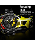 WATCHVERSE Men's Car Wheel Watch with Spinning Car Rim Hub Design|| Analog Stainless Steel || Quartz Movement