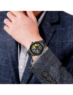 WATCHVERSE Men's Car Wheel Watch with Spinning Car Rim Hub Design|| Analog Stainless Steel || Quartz Movement