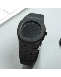 Premium All-Black Arabic Dial Watch with Durable Polycarbonate Strap Minimalist Unisex Design