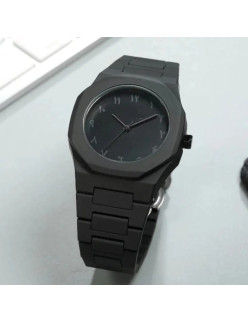 Premium All-Black Arabic Dial Watch with Durable Polycarbonate Strap Minimalist Unisex Design