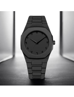 Premium All-Black Arabic Dial Watch with Durable Polycarbonate Strap Minimalist Unisex Design